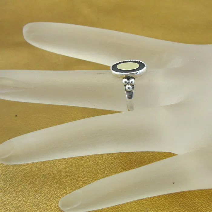 Hadar Designers 9k Yellow Gold Sterling Silver Ring, Handmade (VS)