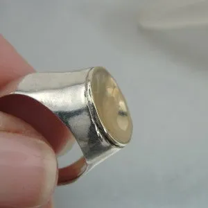 Hadar Designers 9k Yellow Gold Sterling Silver Ring sz 7,7.5 Handmade (SP) LAST