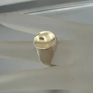 Hadar Designers 9k Yellow Gold Sterling Silver Ring sz 7,7.5 Handmade (SP) LAST
