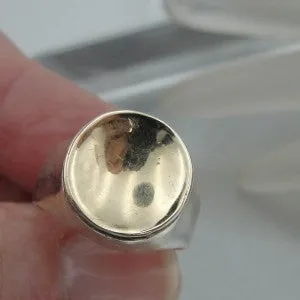 Hadar Designers 9k Yellow Gold Sterling Silver Ring sz 7,7.5 Handmade (SP) LAST