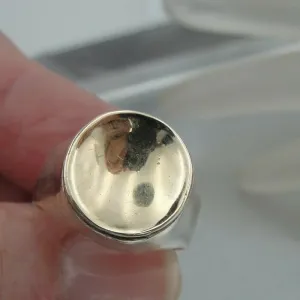 Hadar Designers 9k Yellow Gold Sterling Silver Ring sz 7,7.5 Handmade (SP) LAST