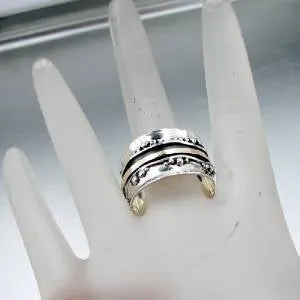 Hadar Designers 9k Yellow Gold Sterling Silver Swivel Ring  (I r474m) Y