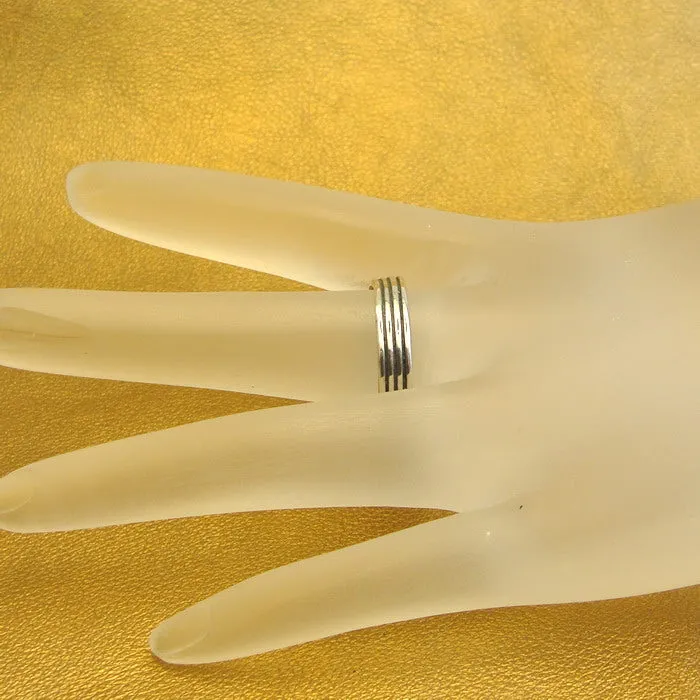 Hadar Designers Black Onyx Ring 925 Sterling Silver 10, 10.5 Handmade Art ()LAST