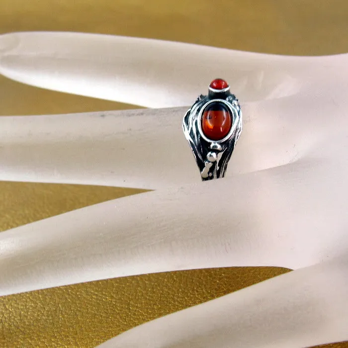 Hadar Designers Carnelian Ring size 9.5 Sterling Silver 925 NEW Handmade (H)Last