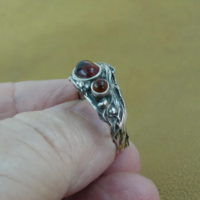 Hadar Designers Carnelian Ring size 9.5 Sterling Silver 925 NEW Handmade (H)Last