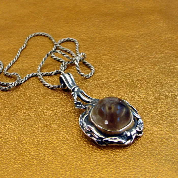 Hadar Designers Crystal Ball Pendant 925 Sterling Silver Unique Art Handmade(H)y