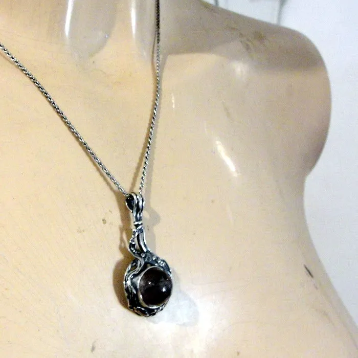 Hadar Designers Crystal Ball Pendant 925 Sterling Silver Unique Art Handmade(H)y