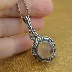 Hadar Designers Crystal Ball Pendant 925 Sterling Silver Unique Art Handmade(H)y