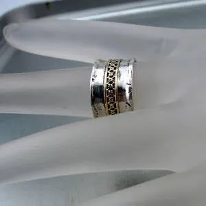 Hadar Designers filigree 9k gold 925 silver ring 6.5,7,8,9 handmade (i r260)y