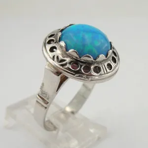 Hadar Designers Fire Opal Ring sz 6.5,7 Handmade 925 Sterling Silver () LAST