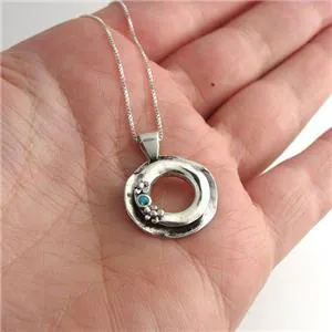Hadar Designers Gift Handmade Young Floral 925 Sterling Silver Opal Pendant (s)