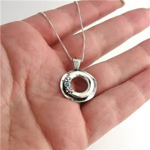 Hadar Designers Gift Handmade Young Floral 925 Sterling Silver Opal Pendant (s)