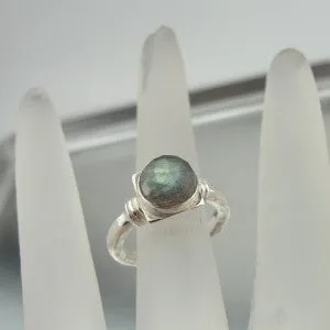 Hadar Designers Handmade 925 Silver Labradorite Ring sz 5.5,6,6.5 (I r104s)y