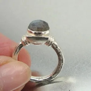 Hadar Designers Handmade 925 Silver Labradorite Ring sz 5.5,6,6.5 (I r104s)y