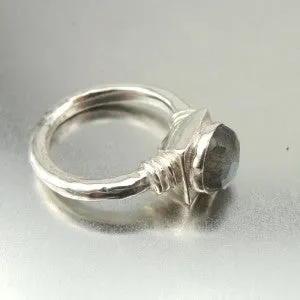 Hadar Designers Handmade 925 Silver Labradorite Ring sz 5.5,6,6.5 (I r104s)y