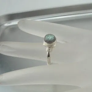 Hadar Designers Handmade 925 Silver Labradorite Ring sz 5.5,6,6.5 (I r104s)y