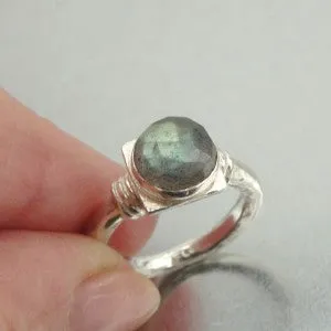 Hadar Designers Handmade 925 Silver Labradorite Ring sz 5.5,6,6.5 (I r104s)y