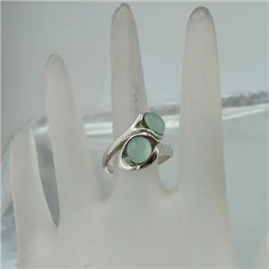 Hadar Designers Handmade 925 Sterling Silver Aqua Quartz Ring sz 6.5, 7 () SALE