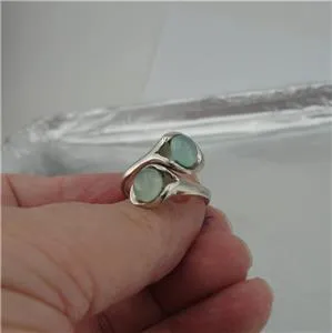 Hadar Designers Handmade 925 Sterling Silver Aqua Quartz Ring sz 6.5, 7 () SALE