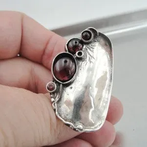 Hadar Designers Handmade 925 Sterling Silver Red Garnet Ring 6,7,8,9,10 (H 1544)