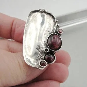 Hadar Designers Handmade 925 Sterling Silver Red Garnet Ring 6,7,8,9,10 (H 1544)
