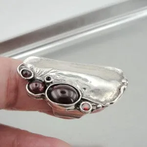 Hadar Designers Handmade 925 Sterling Silver Red Garnet Ring 6,7,8,9,10 (H 1544)