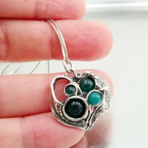 Hadar Designers Handmade 925 Sterling Silver Turquoise Agate Pendant (H)