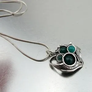 Hadar Designers Handmade 925 Sterling Silver Turquoise Agate Pendant (H)