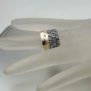 Hadar Designers Handmade 9k Gold 925 Silver Blue Topaz Ring 6,7,8,9,10  (I r551