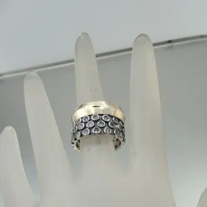 Hadar Designers Handmade 9k Gold 925 Silver Blue Topaz Ring 6,7,8,9,10  (I r551