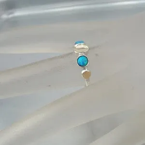 Hadar Designers Handmade 9k Gold Sterling Silver Opal Ring 5,6,7,8,9 (I R694)