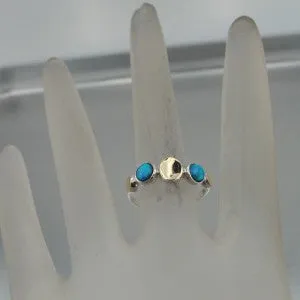 Hadar Designers Handmade 9k Gold Sterling Silver Opal Ring 5,6,7,8,9 (I R694)