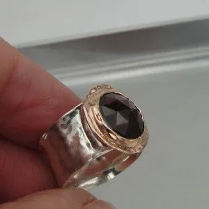 Hadar Designers Handmade 9k Rose Gold 925 Silver Garnet Ring 6,7,8,9 (I r137) 7y