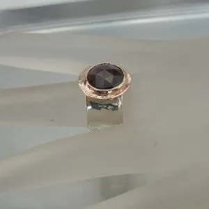 Hadar Designers Handmade 9k Rose Gold 925 Silver Garnet Ring 6,7,8,9 (I r137) 7y