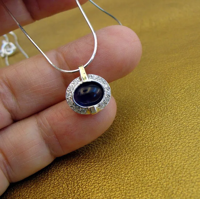 Hadar Designers Handmade 9k Yellow Gold 925 Silver Amethyst Set (ms 1079)y