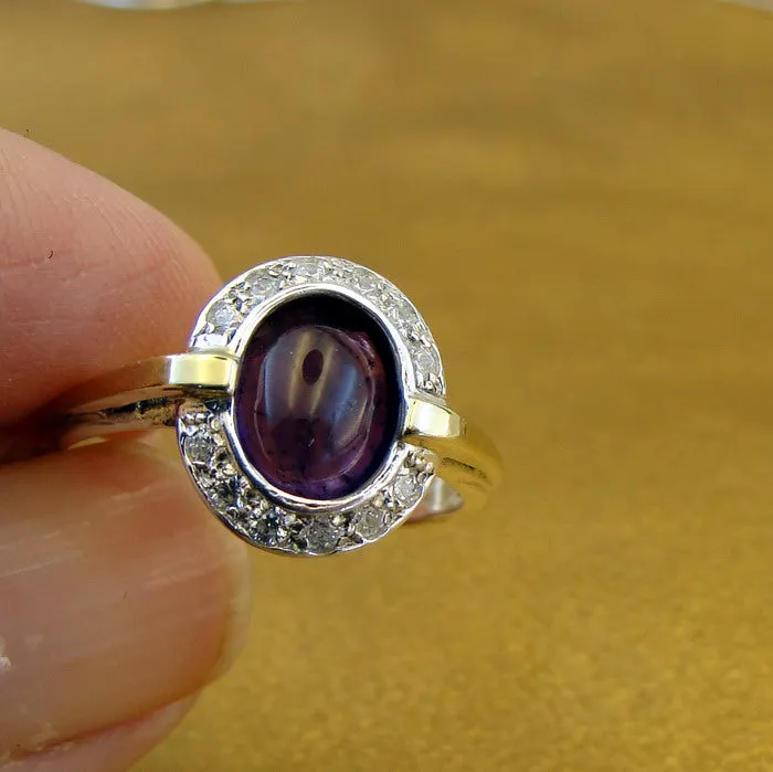 Hadar Designers Handmade 9k Yellow Gold 925 Silver Amethyst Set (ms 1079)y