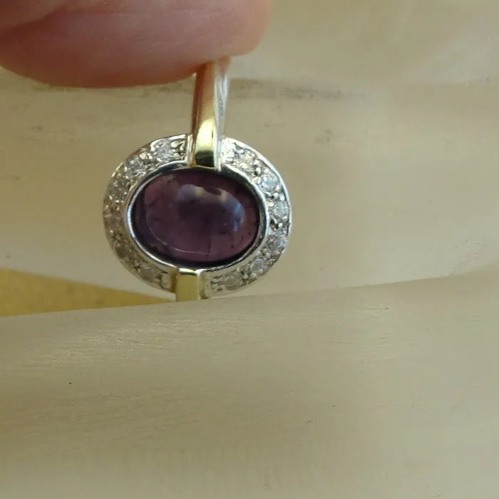 Hadar Designers Handmade 9k Yellow Gold 925 Silver Amethyst Set (ms 1079)y