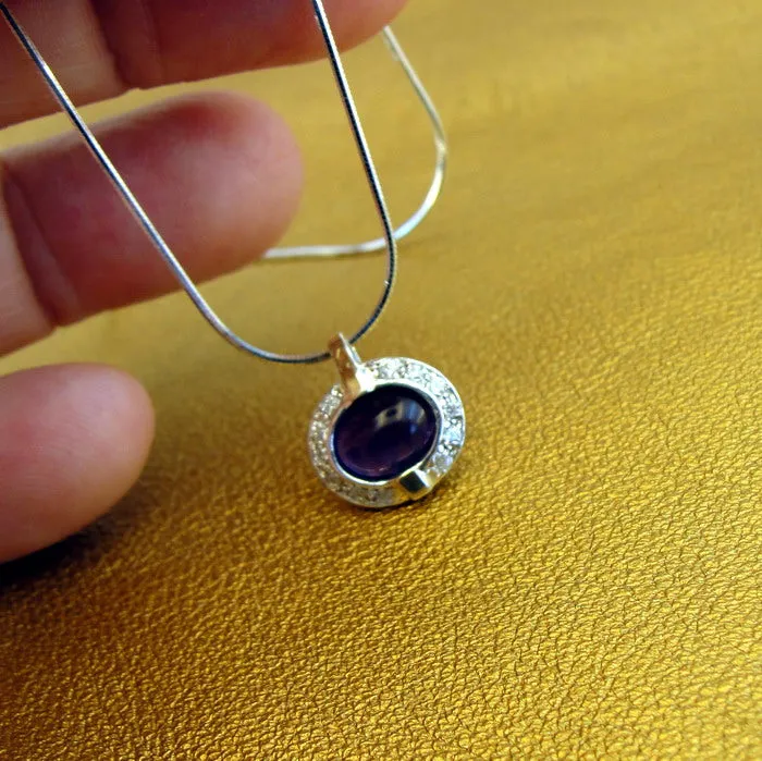 Hadar Designers Handmade 9k Yellow Gold 925 Silver Amethyst Set (ms 1079)y