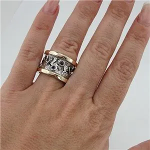Hadar Designers Handmade 9k Yellow Gold 925 Silver Garnet cz Ring 7,7.5,8,9 (Ms