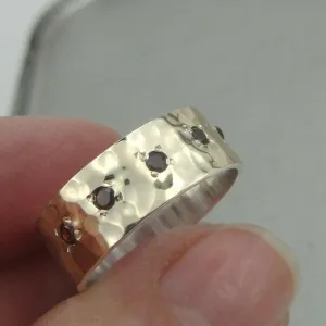 Hadar Designers Handmade 9k Yellow Gold 925 Silver Garnet Ring 6.5,7,8,9 (I r306
