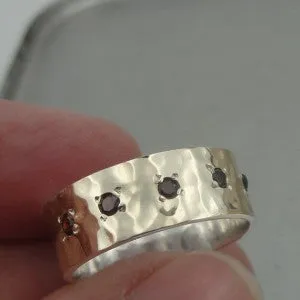 Hadar Designers Handmade 9k Yellow Gold 925 Silver Garnet Ring 6.5,7,8,9 (I r306