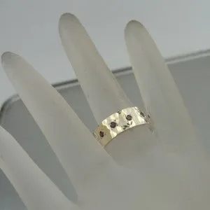 Hadar Designers Handmade 9k Yellow Gold 925 Silver Garnet Ring 6.5,7,8,9 (I r306