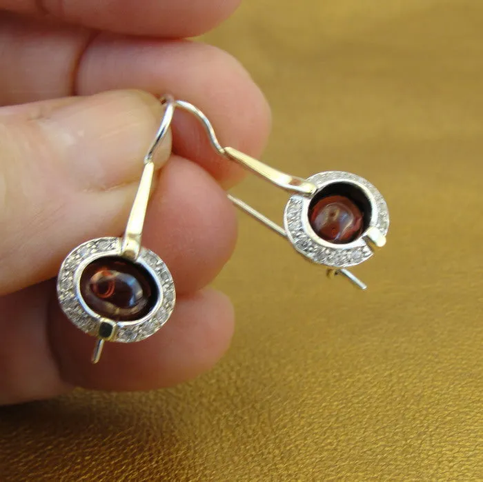 Hadar Designers Handmade 9k Yellow Gold 925 Silver Garnet Set Ring and (ms 1079)Y