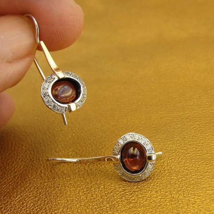 Hadar Designers Handmade 9k Yellow Gold 925 Silver Garnet Set Ring and (ms 1079)Y