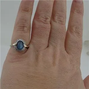 Hadar Designers Handmade 9k Yellow Gold 925 Silver Kyanite Ring 6,7,8,9 (ms)