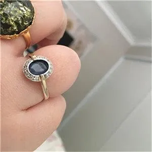 Hadar Designers Handmade 9k Yellow Gold 925 Silver Kyanite Ring 6,7,8,9 (ms)