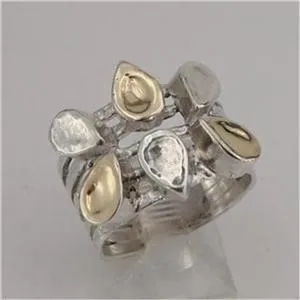 Hadar Designers Handmade 9k Yellow Gold 925 Sterling Silver Ring 6,7,8,9 (I r449