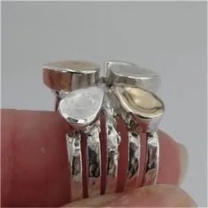 Hadar Designers Handmade 9k Yellow Gold 925 Sterling Silver Ring 6,7,8,9 (I r449