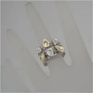 Hadar Designers Handmade 9k Yellow Gold 925 Sterling Silver Ring 6,7,8,9 (I r449