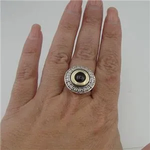 Hadar Designers Handmade 9k Yellow Gold Sterling Silver Garnet Ring Set 6,7,8,9,